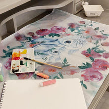 Load image into Gallery viewer, Mess Mat, Rabbits and Roses
