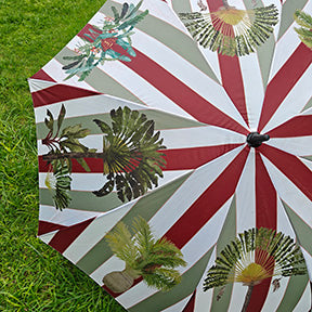 Golf Umbrella, Palms on Stripes