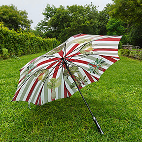 Golf Umbrella, Palms on Stripes